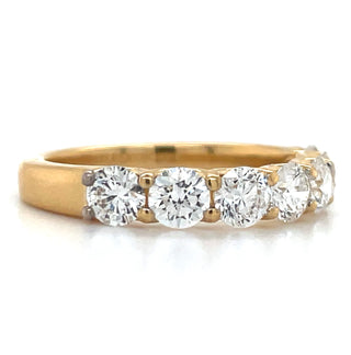 18ct Yellow Gold Seven Stone 1.63ct Laboratory Grown Round Diamond Ring