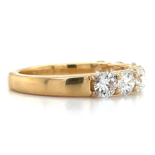 18ct Yellow Gold Seven Stone 1.63ct Laboratory Grown Round Diamond Ring