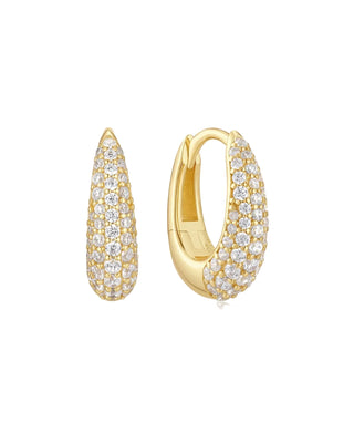 Ania Haie Gold Pavé Dome Huggie Hoop Earrings
