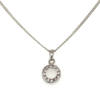 Sterling Silver Small Cz Initial Necklace