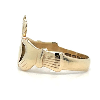 Vintage 9ct Yellow Gold Claddagh Ring