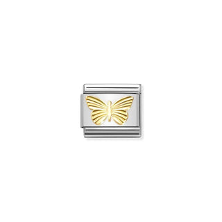 CHARM, COMPOSABLE LINK, BUTTERFLY, ETCHED DETAIL