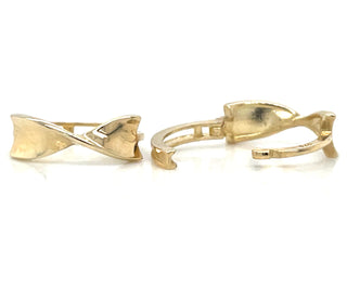 9ct Yellow Gold X Twist Hoop Earrings