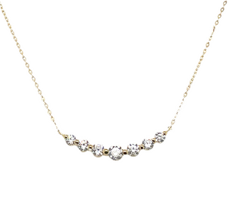 9ct Yellow Gold Seven Stone Cz Necklace