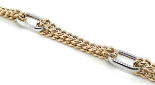 9ct Gold Two Tone Oval Link Bracelet