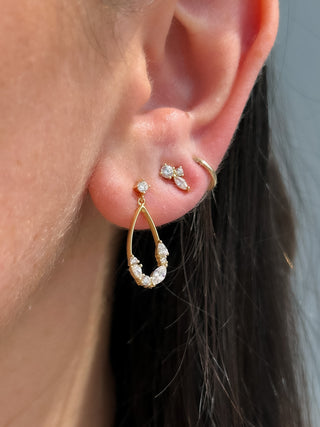 Forma Golden Scattered Cz Drop Earrings