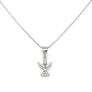 Sterling Silver Angel Pendant With Cz