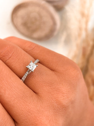 Platinum Princess Cut Solitaire Diamond Engagement Ring