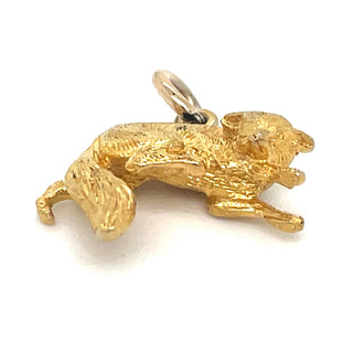 Vintage 9ct Yellow Gold Sleeping Fox Pendant