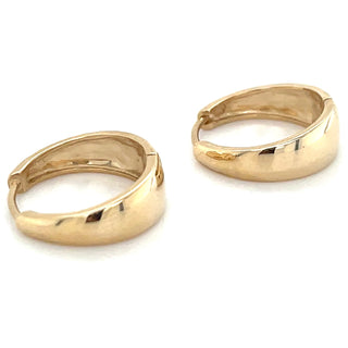 9ct Yellow Gold Tapered Hoop Earrings