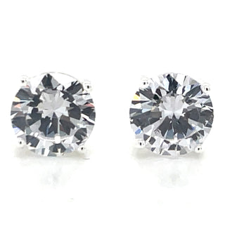 Sterling Silver 6mm Round Cz Stud Earrings