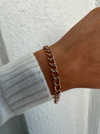 Vintage 9ct Rose Gold 7.5” Curb Link Bracelet