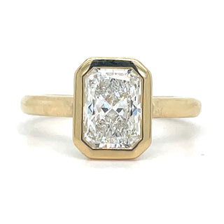 Elsa - 18ct Yellow Gold Laboratory Grown Rubover 1.55ct Radiant Cut Solitaire Diamond Ring