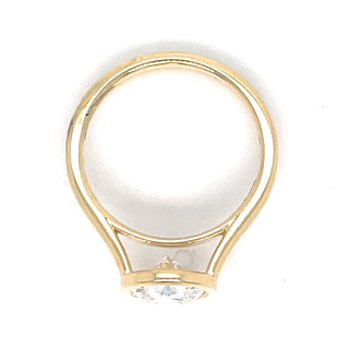 Callie - 18ct Yellow Gold Laboratory Grown 2ct Oval Rubover Set Diamond Ring