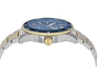 Emporio Armani World Explorer Three-Hand Blue Dial Stainless Steel Two Tone Watch