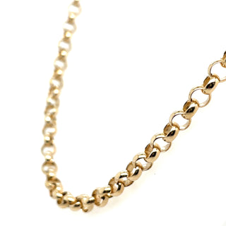 Vintage 9ct Yellow Gold Round 20” Round Belcher Chain
