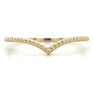 9ct Yellow Gold Bubble Wishbone Ring