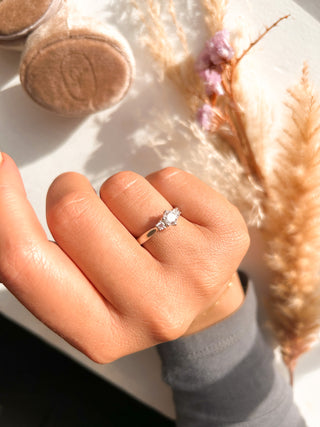 Lois Platinum Three Stone Diamond Earth Grown Engagement Ring