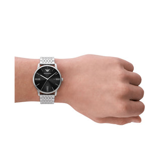 Armani Minimalist Three-Hand Date Stainless Steel Watch