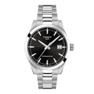 TISSOT Gentleman 38mm Black Dial Steel Bracelet Strap Watch