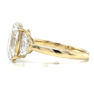 Summer - 14ct Yellow Gold 3.07ct Oval And Half Moon Laboratory Grown Diamond Ring