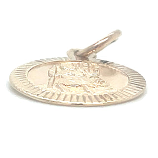 Vintage 9ct Yellow Gold Small Flat St Christopher Medal Pendant
