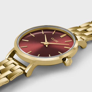 Cluse Boho Chic Petite Steel Watch, Dark Cherry, Gold Colour