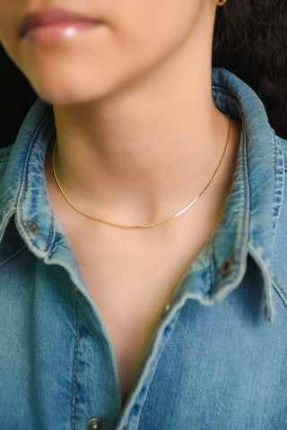 Golden Flat Serpentine Necklace
