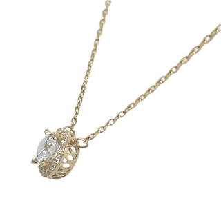 9ct Yellow Gold Round Cz Halo Necklace