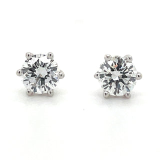 14ct White Gold 0.50ct Laboratory Grown Six Claw Diamond Earrings