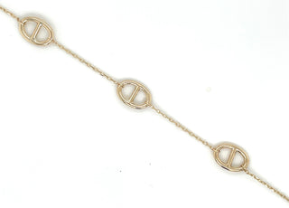 9ct Yellow Gold Marina And Trace Link Bracelet