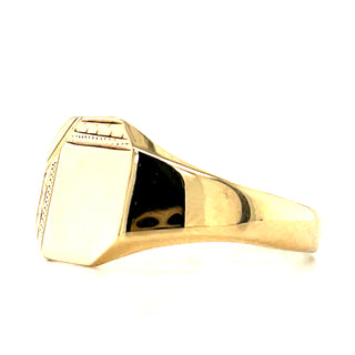 Vintage 9ct Yellow Gold Aztec Design Signet Ring