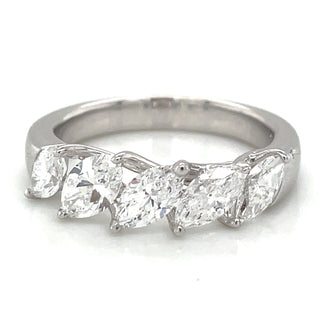 Platinum 1.53ct Laboratory Grown Fallen Marquise Diamond Eternity Ring