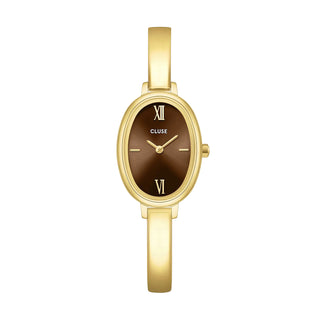 Cluse L'Ovale Watch Steel, Brown, Gold Colour