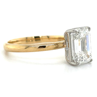 Esmae - 18ct Yellow Gold Laboratory Grown 2.50ct Emerald Cut Solitaire Diamond Ring