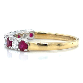 18ct Yellow Gold Earth Grown 0.75ct Ruby and 0.33ct Diamond Ring