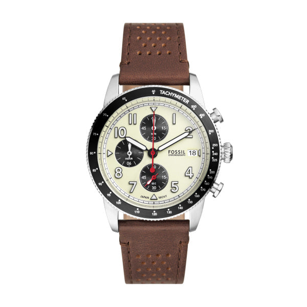 Fossil Gents Sport Tourer Chronograph Brown Leather Watch – Tadgh