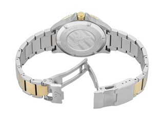 Emporio Armani World Explorer Three-Hand Blue Dial Stainless Steel Two Tone Watch