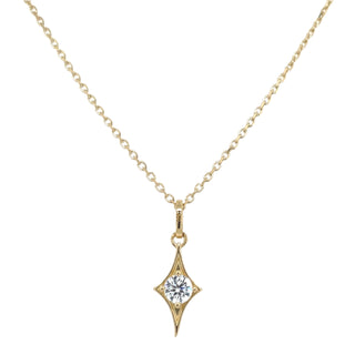 9ct Yellow Gold North Star & Round Cz Pendant