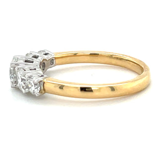 18ct Yellow Gold Five Stone .88ct Laboratory Grown Diamond Eternity Ring