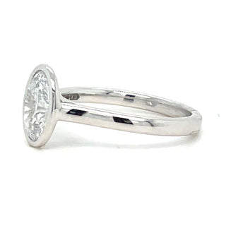 Sutton - Platinum Laboratory Grown Rubover 1.52ct - 1.54ct Oval Solitaire Diamond Ring