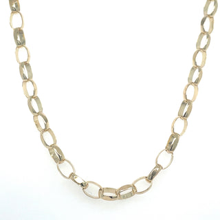 Vintage 9ct Yellow Gold Oval Belcher Link 24” Necklace