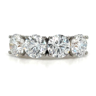 18ct Yellow Gold Laboratory Grown 4ct Round Brilliant Four Stone Diamond Ring