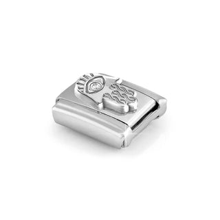 Composable CL  symbols stainless steel , 925 sterling silver, and Cubic zirconia Hand of Fatima