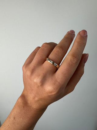 9ct Yellow Gold Gypsy Bezel Set Emerald Cut 0.34ct Laboratory Grown Diamond Ring