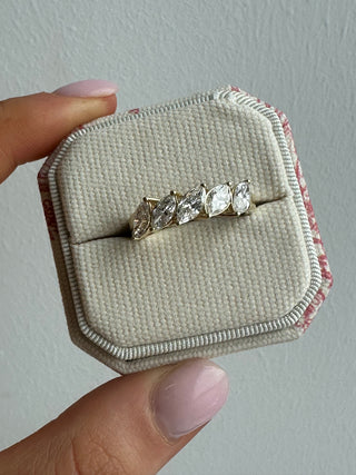 14ct Yellow Gold 1.53ct Laboratory Grown Fallen Marquise Diamond Eternity Ring