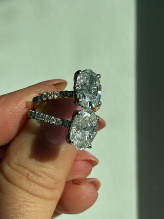 Alma - Platinum 2.94ct Laboratory Grown Oval Solitaire Diamond Engagement Ring With Hidden Halo And Castle Set Shoulders