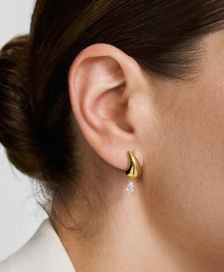 Ania Haie Gold Curved Teardrop Dangle Stud Earrings