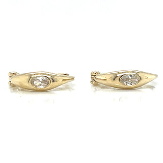 9ct Yellow Gold Hoop Earrings With Cz