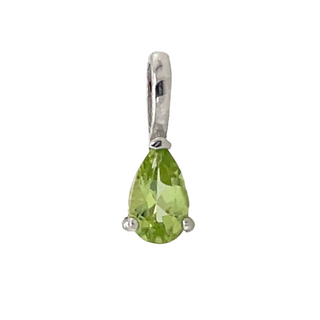 9ct White Gold Pear Birthstone Gemstone Charm